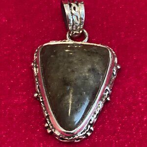 .925 Silver 'Moss Agate' Pendant